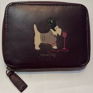 RADLEY LONDON Burgundy Leather Dog-Accent Zip Wallet
